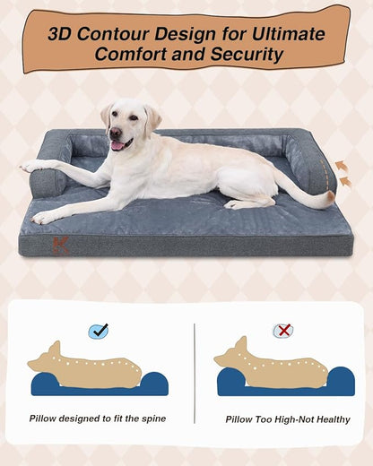 KSIIA Washable Dog Bed XL Senior Dog, Orthopedic Warm Soft Pet Sofa Waterproof - Image 4
