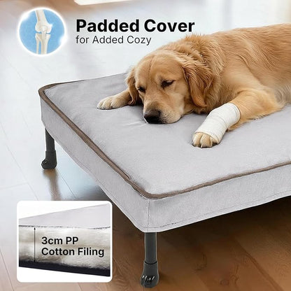 Veehoo Elevated Dog Bed with Waterproof Cushion Mat, Cooling Raised Dog Beds - Image 3