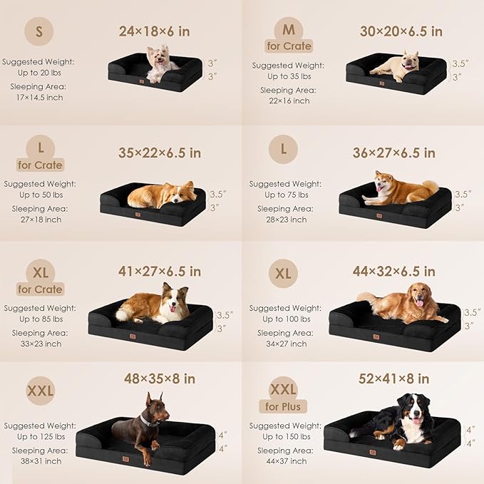 EHEYCIGA Orthopedic XL Dog Beds, Waterproof Memory Foam Dog Bed - Image 2