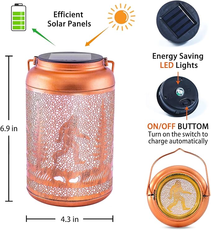 Bigfoot Solar Lanterns Outdoor Hanging Waterproof Solar Lights Big Foot - Image 6