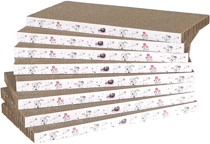 8 Packs in 1 Cat Scratch Pad, Cat Scratcher Cardboard, Reversible, Durable by Catinarla