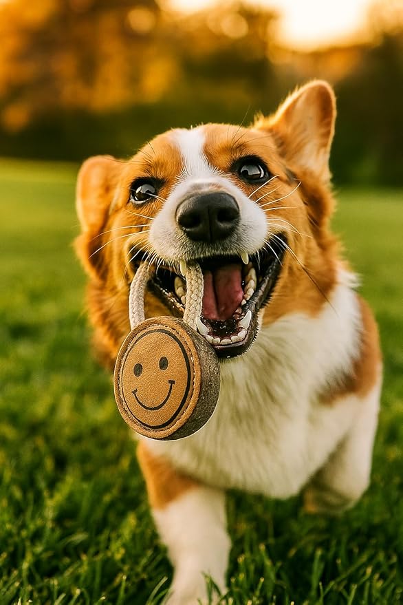 Natural Jute Dog Chew Toy – Smiley Shape, Tough & Durable Puppy Teething Toy - Image 2