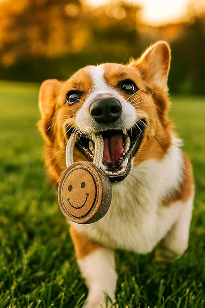 Natural Jute Dog Chew Toy – Smiley Shape, Tough & Durable Puppy Teething Toy - Image 2