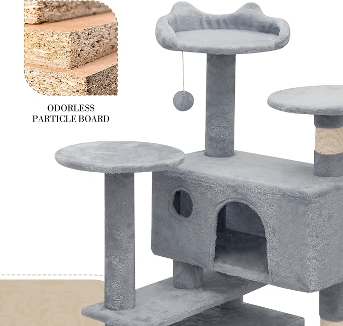 Athena Collection Cat Tree, 62 Inch Cat Tree Tower - Image 4