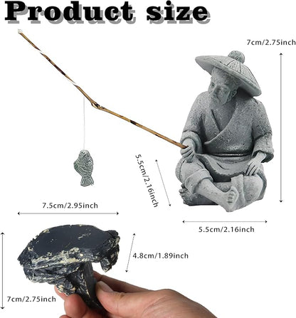 LIYAOLI Mini Fisherman Statue for Aquarium Decor - Image 3