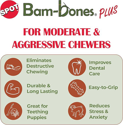 SPOT Bam-Bones Plus Branch -Bamboo Fiber & Nylon, Durable Long Lasting Dog Chew - Image 3