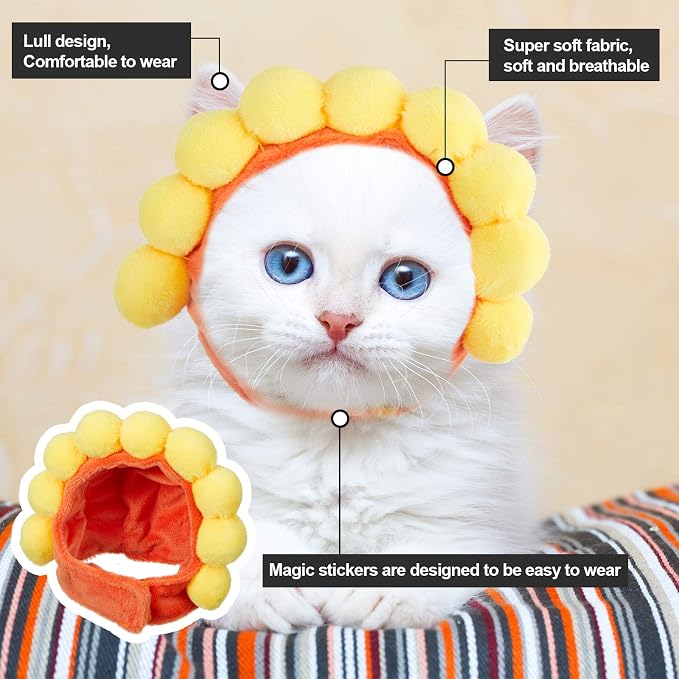 Weewooday 5 Pieces Cat Costume Christmas Bunny Hat Outfit - Image 2