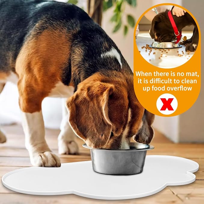 Ptlom Pet Placemat for Dogs and Cats, Non-Slip Waterproof Dog Feeding Mats - Image 3