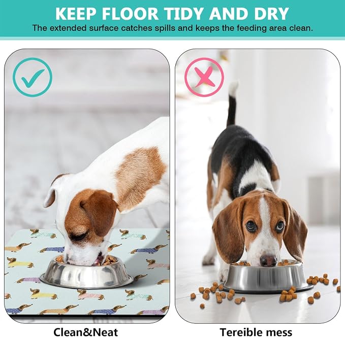 Dachshund Dog Food & Water Mat, Pet Feeding Mat - Image 4