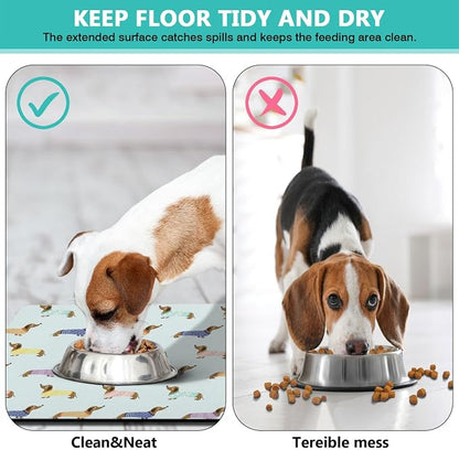 Dachshund Dog Food & Water Mat, Pet Feeding Mat - Image 4