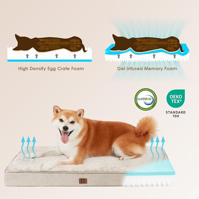 EHEYCIGA Waterproof Dog Bed Orthopedic 35"x23", Memory Foam Pet Bed - Image 4