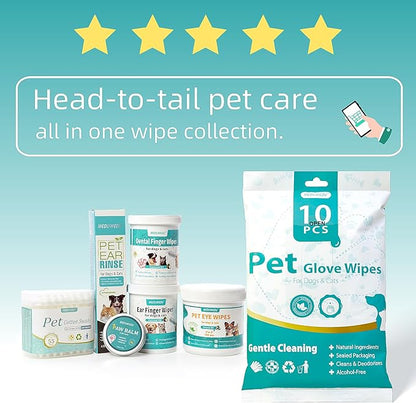 Ear Cleaner Finger Wipes 120 Counts, Dog Ear Cleaner, Grooming Kit Care - Image 8