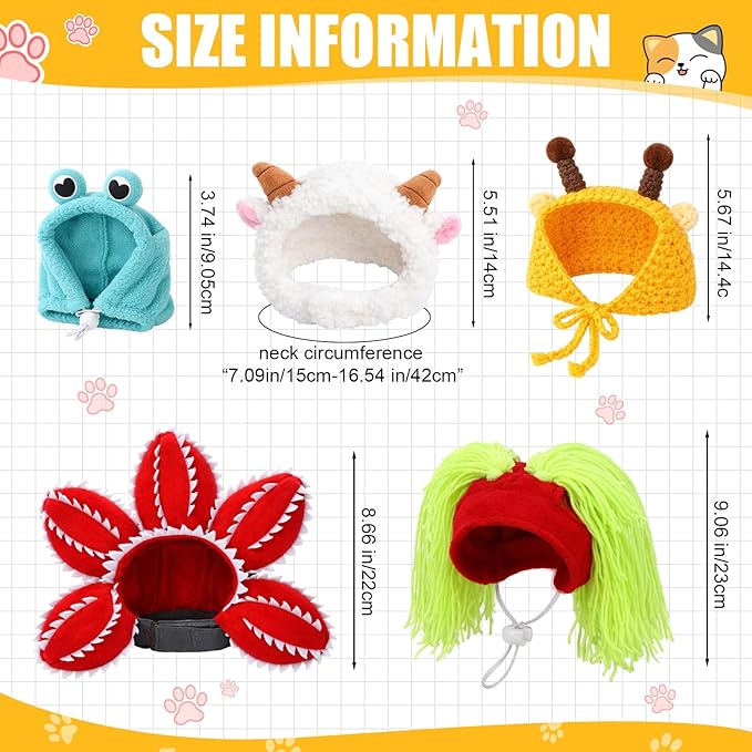 Weewooday 5 Pieces Cat Costume Bunny Hat Outfit - Image 3
