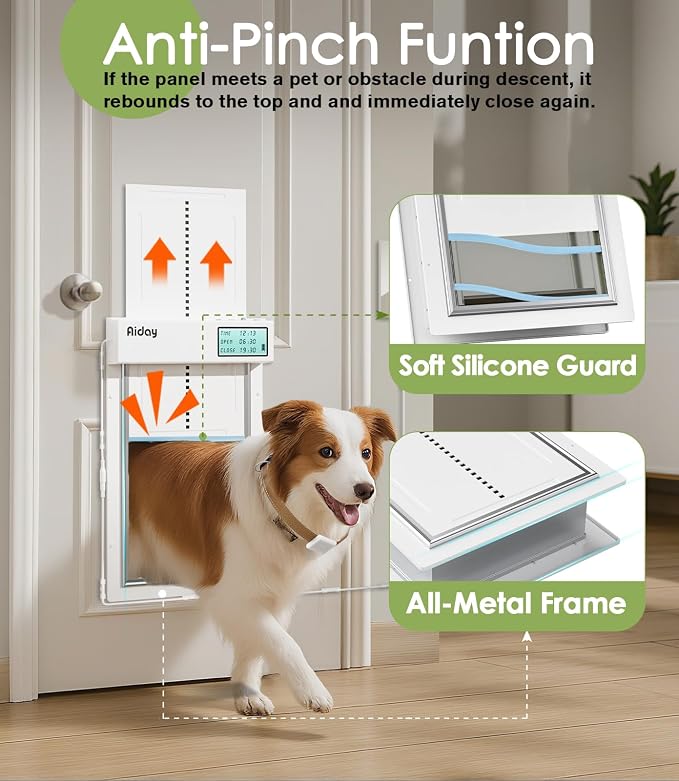 Automatic Dog Door with Collar Sensor, 2-Flap Large Electronic Dog Door - Image 5