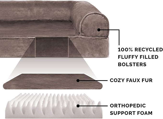 Furhaven Orthopedic Dog Bed for Medium/Small Dogs w/ Removable Bolsters & - Image 4