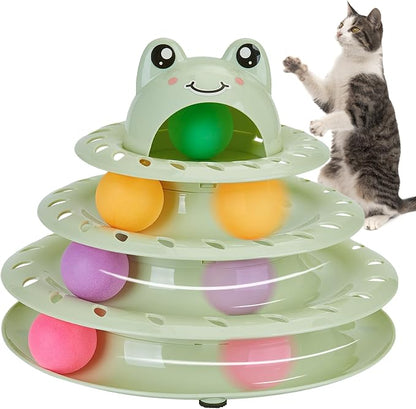 Gefryco Cat Toys 4-Tier Roller Track, Turntable Cat Tower Toy by Gefryco