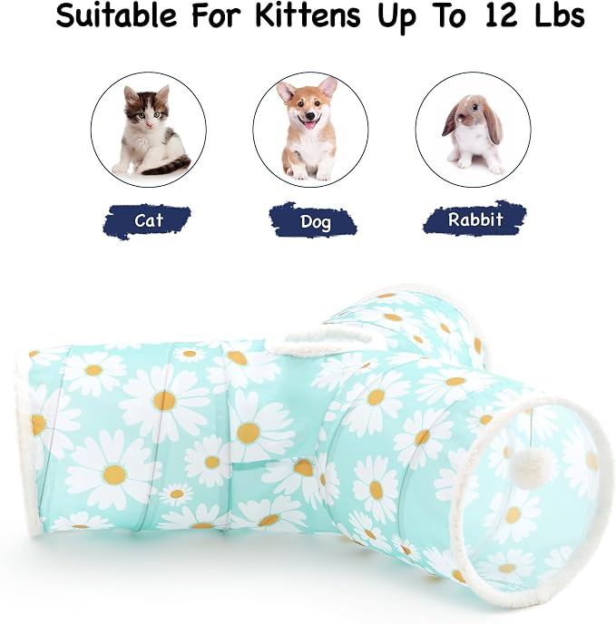 Tempcore Pet Cat Tunnel Tube Cat Toys 3 Way Collapsible, Cat Tunnels - Image 6