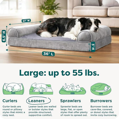 Furhaven Orthopedic Dog Bed for Large/Medium Dogs w/ Removable Bolsters & - Image 3