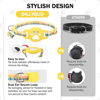 Airtag Cat Collar Breakaway, Cute GPS Cat Tracker Collars - Image 5