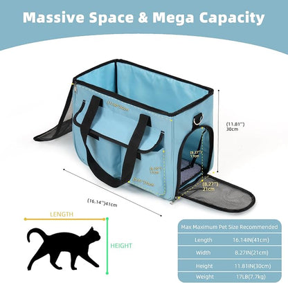 Cat & Dog Carrier for Pets Up to 15 Lbs, Airline Approved Soft-Sided - Image 3
