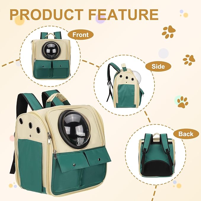 Pet Backpack Carrier, Portable and Ventilated, Oxford Cloth, Dogs Cats and - Image 4