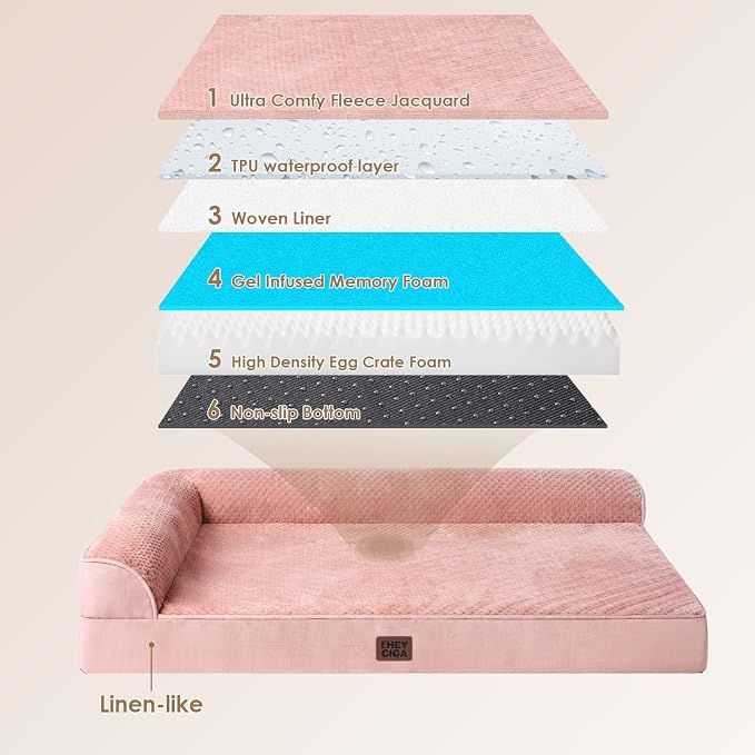 EHEYCIGA Memory Foam Dog Bed Large Size Dogs, Orthopedic Dog Bed Large - Image 5