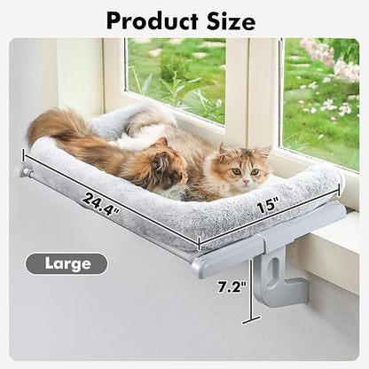 Cat Window Sill Perch with Large Bolster, Pet Hammock Bed - Image 5