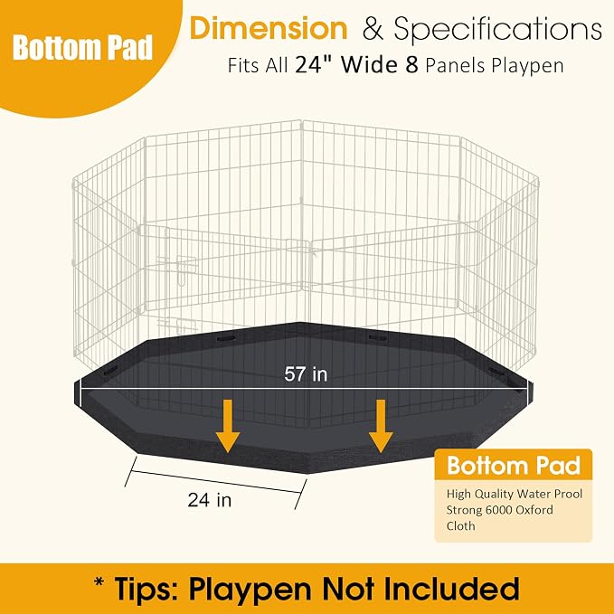 Dog Pen Pet Playpen Dog Fence Bottom Pad Indoor Foldable Metal Wire Exercise - Image 2