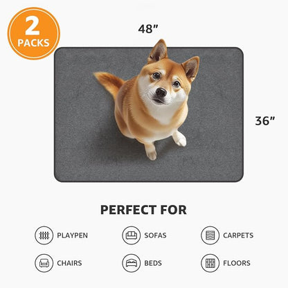 Washable Dog Pee Pads 36x48 2Pack Reusable Whelping Pads, Absorb Dog Mats - Image 6