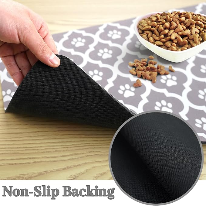 Dog Food Mat 12X20 Inch Pet Feeding Absorbent Mats - Image 5