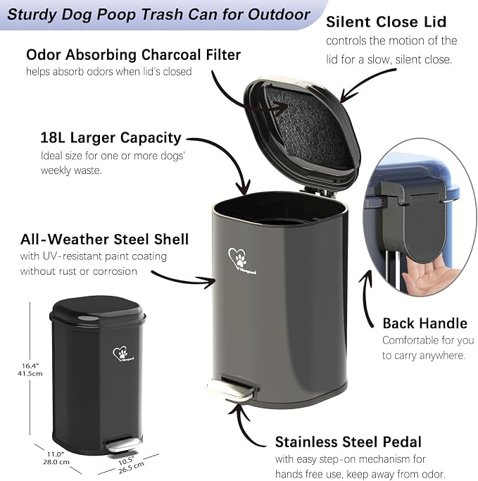 Dog Poop Trash Can Outside, Waste Bin - Image 5