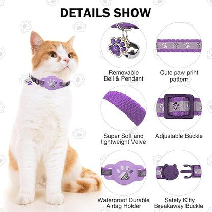Airtag Cat Collar Breakaway, Reflective Kitten Collar - Image 5