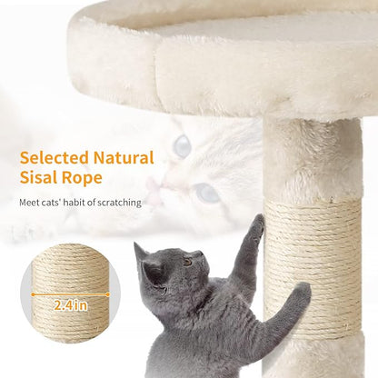 BestPet | 36" Cat Tree Tower | Beige | Sturdy Multi-Level Cat Tree - Image 3