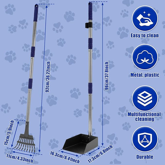 Pooper Scooper for Dogs, Dog Pooper Scooper Long Handle, Height Adjustable Pet - Image 2