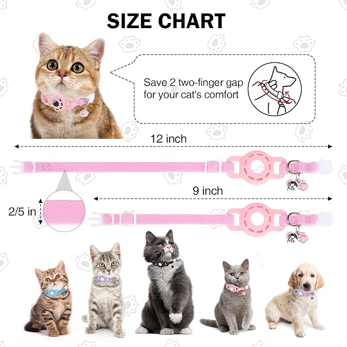 Airtag Cat Collar Breakaway, Stretchy Cat Tracker Collar - Image 6