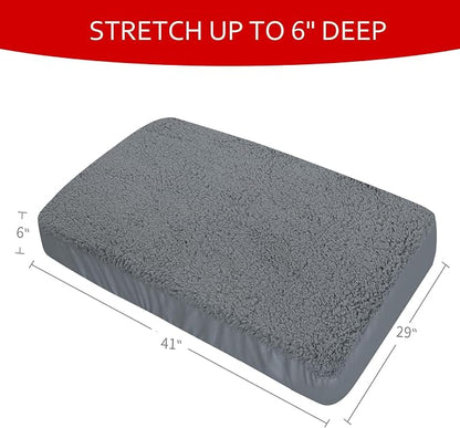 Dog Bed Covers 2 Pack Soft Plush Replacement Washable, Waterproof Pet Mattress - Image 6