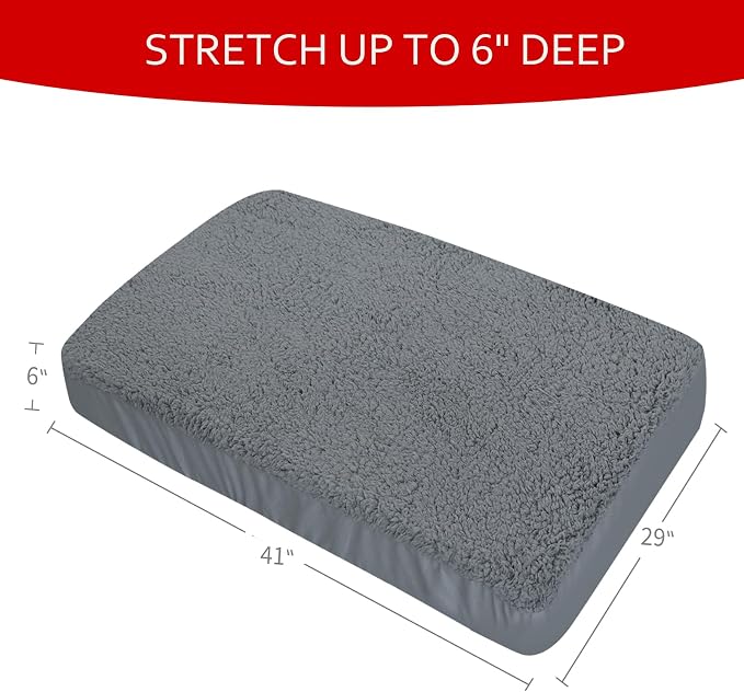 Dog Bed Covers Soft Plush Replacement Washable, Waterproof Pet Mattress Bed - Image 6