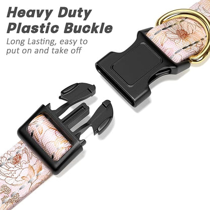 Reflective Dog Collar for Medium Dogs, Cute Flower Theme Adjustable Heavy-Duty - Image 4