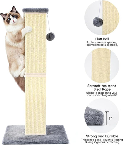 32" Tall Cat Scratching Post for Large Indoor Cats & Kittens, Cat Scratcher - Image 4