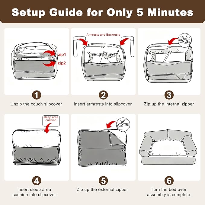 Cat Beds for Indoor Cats, Cat Couch Bed, Cute Cats Sofas for Pets, Small Dog - Image 8