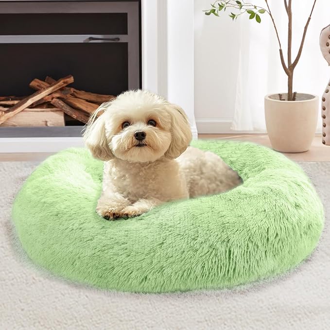 JOLLYVOGUE Calming Dog Bed Large Size Dog, Anti-Anxiety Donut Large Pet Bed by JOLLYVOGUE