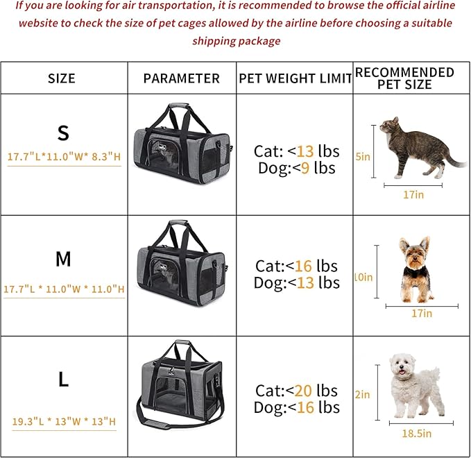 Pet Carrier for Medium Large Cats and Dogs, Dog Carrier Travel Bag - Image 7