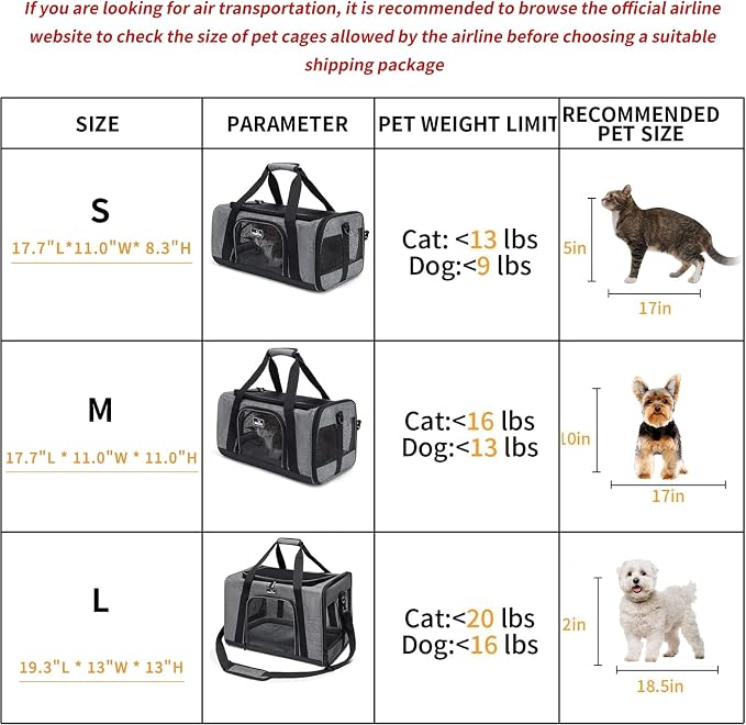 TSA Approved Pet Carrier for Small Medium Cats and Dogs | Dog Carrier - Image 3