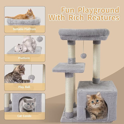 FISH&NAP Cute Cat Tree Kitten Cat Tower - Image 4