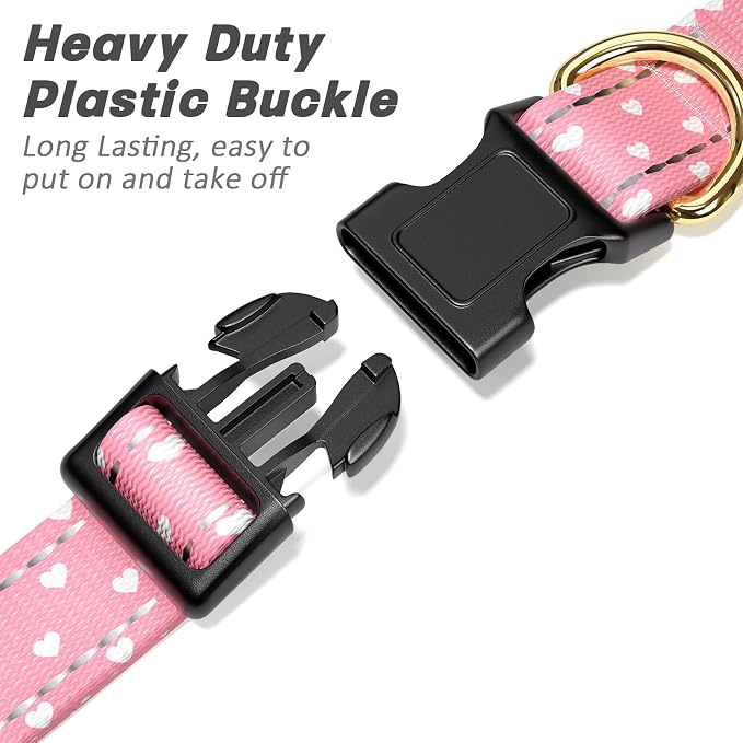 Reflective Dog Collar for Medium Dogs, Cute Adjustable Heavy-Duty Nylon Puppy - Image 4