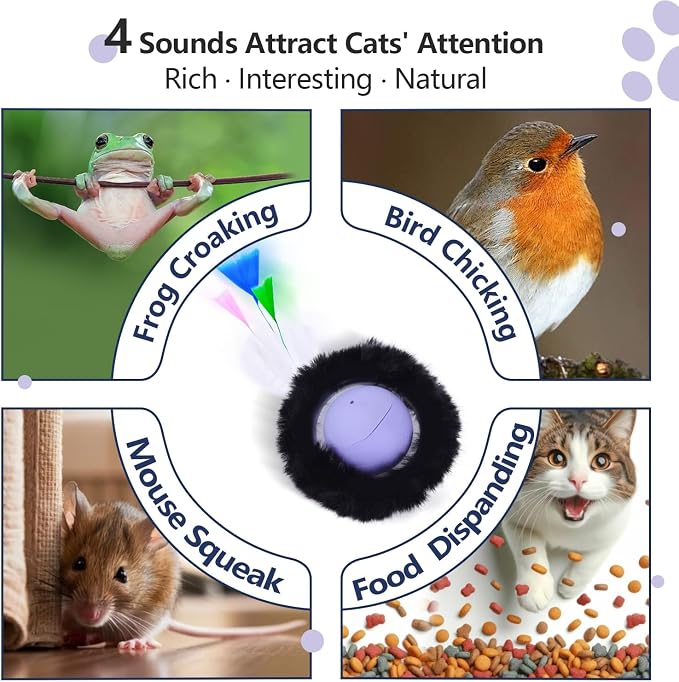 ORSDA Cat Toys, Interactive Activated Moving Ball in 7 Holes Mat, Automatic - Image 8