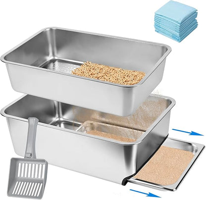 23.5" x 15.7" x 8" Stainless Steel Sifting Litter Box by homegroove