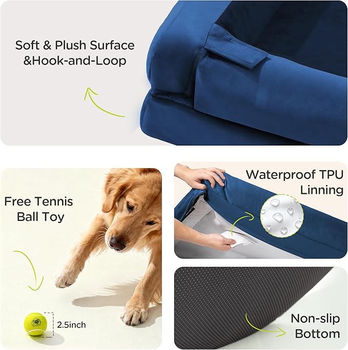 Orthopedic Dog Bed for Extra Large Dogs, XXL Waterproof Egg Crate Memory Foam - Image 6