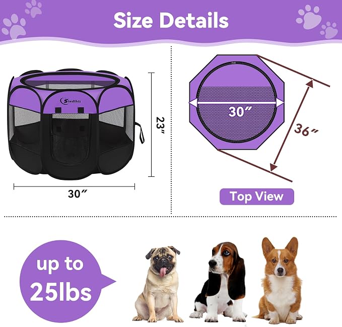 Dog Playpen, Puppy Pet Playpen, Dog Crate Tent Cage Indoor/Outdoor, Portable - Image 6