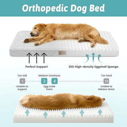 Dog Crate Bed for Large Size Dogs, Rectangular Orthopedic Dog Beds, Foam - Image 2